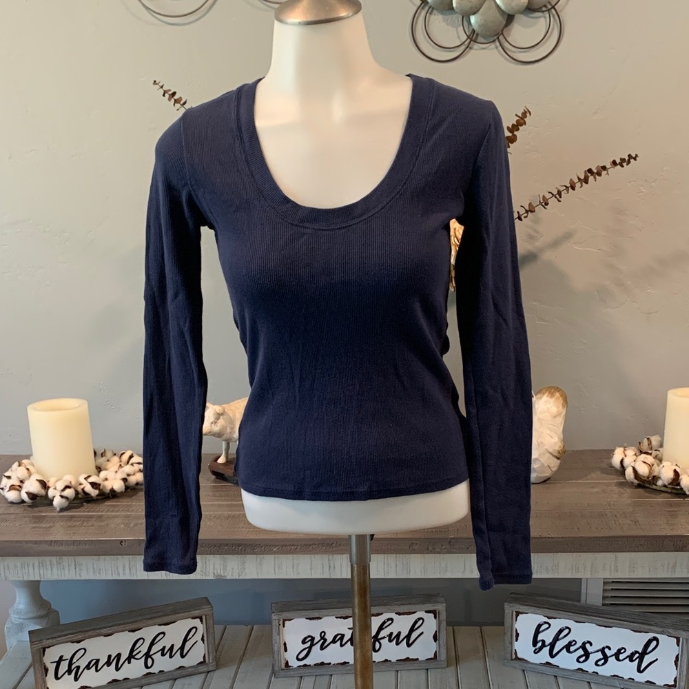 Z Supply Deep Blue Long Sleeve Top